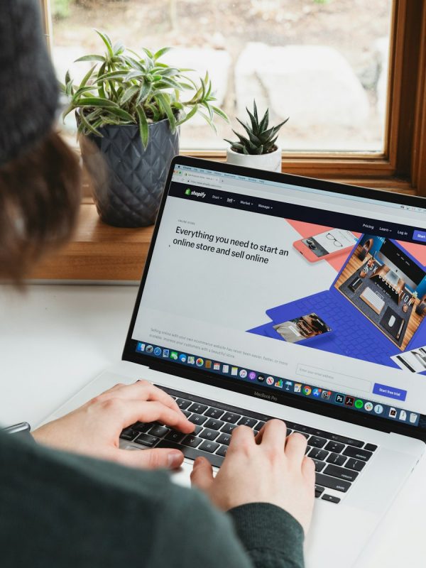 Laptopta online mağaza sayfası